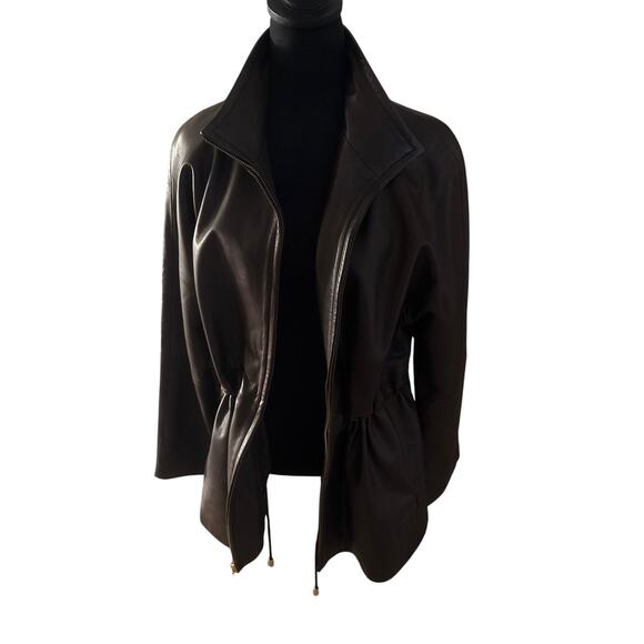 LNR Glove Tanned Leather Jacket Size M Buttery Brown Model Off Duty - Picture 4 of 12